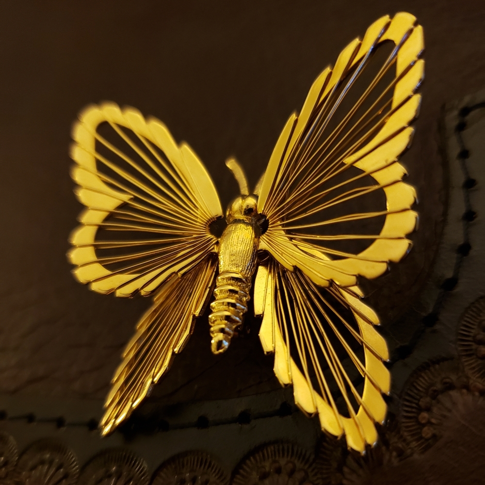 ⭐ VINTAGE | '60s Monet Butterfly Brooch - Spinerette Collection - Picture 3 of 16